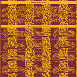 Custom Burgundy Gold-White 3D Pattern Abstract Shape Hockey Lace Neck Jersey