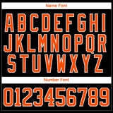 Custom Black Orange-White 3D Pattern Abstract Shape Hockey Lace Neck Jersey