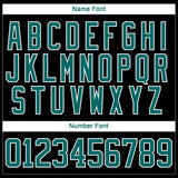 Custom Black Teal-White 3D Pattern Abstract Shape Hockey Lace Neck Jersey