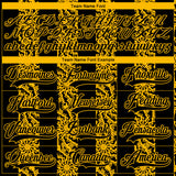 Custom Black Gold-White 3D Pattern Abstract Shape Hockey Lace Neck Jersey