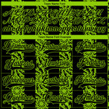 Custom Black Neon Green-White 3D Pattern Abstract Shape Hockey Lace Neck Jersey