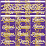 Custom Purple Old Gold-White 3D Pattern Abstract Shape Hockey Lace Neck Jersey