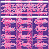 Custom Purple Pink-White 3D Pattern Abstract Shape Hockey Lace Neck Jersey