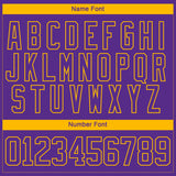 Custom Purple Gold-White 3D Pattern Abstract Shape Hockey Lace Neck Jersey