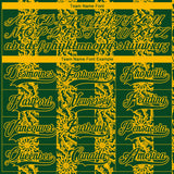 Custom Green Gold-White 3D Pattern Abstract Shape Hockey Lace Neck Jersey