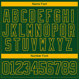 Custom Green Gold-White 3D Pattern Abstract Shape Hockey Lace Neck Jersey