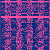 Custom Royal Pink-White 3D Pattern Abstract Shape Hockey Lace Neck Jersey