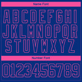 Custom Royal Pink-White 3D Pattern Abstract Shape Hockey Lace Neck Jersey
