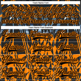 Custom Black Bay Orange-Blue 3D Pattern Abstract Hockey Lace Neck Jersey
