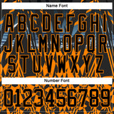 Custom Black Bay Orange-Blue 3D Pattern Abstract Hockey Lace Neck Jersey
