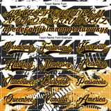 Custom Black Gold-White 3D Pattern Abstract Hockey Lace Neck Jersey