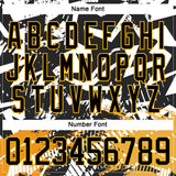 Custom Black Gold-White 3D Pattern Abstract Hockey Lace Neck Jersey