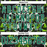 Custom Black Kelly Green White-Green 3D Pattern Abstract Grunge Hockey Lace Neck Jersey