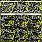 Custom Black Green White 3D Pattern Abstract Hockey Lace Neck Jersey