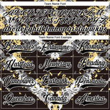 Custom Black Vegas Gold-White 3D Pattern Abstract Grunge Hockey Lace Neck Jersey