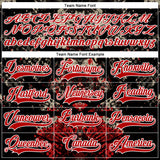 Custom Black Red City Cream-White 3D Pattern Abstract Grunge Hockey Lace Neck Jersey