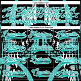 Custom Black Aqua-White 3D Pattern Abstract Hockey Lace Neck Jersey