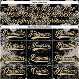 Custom Black Vegas Gold 3D Pattern Abstract Grunge Hockey Lace Neck Jersey