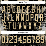 Custom Black Vegas Gold 3D Pattern Abstract Grunge Hockey Lace Neck Jersey