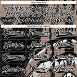 Custom Black Brown-White 3D Pattern Abstract Hockey Lace Neck Jersey
