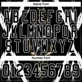Custom Black Vegas Gold-White 3D Pattern Abstract Grunge Hockey Lace Neck Jersey