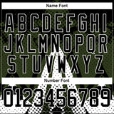 Custom Olive Black-White 3D Pattern Abstract Hockey Lace Neck Jersey