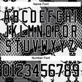 Custom Black Gray-White 3D Pattern Abstract Split Hockey Lace Neck Jersey