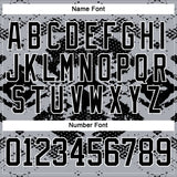Custom Gray Black-White 3D Pattern Abstract Grunge Hockey Lace Neck Jersey