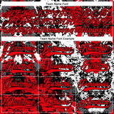 Custom Black Fire Red-White 3D Pattern Abstract Grunge Hockey Lace Neck Jersey