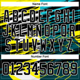 Custom Black Green-Yellow 3D Pattern Abstract Split Hockey Lace Neck Jersey