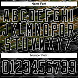 Custom Black Olive-White 3D Pattern Abstract Hockey Lace Neck Jersey