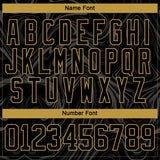 Custom Black Old Gold-White 3D Splash Art Hockey Lace Neck Jersey