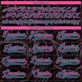 Custom Black Teal Pink-White 3D Splash Art Hockey Lace Neck Jersey