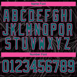 Custom Black Teal Pink-White 3D Splash Art Hockey Lace Neck Jersey