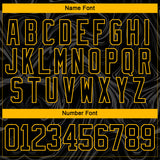 Custom Black Gold-White 3D Splash Art Hockey Lace Neck Jersey