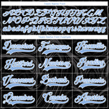 Custom Black Light Blue-White 3D Splash Art Hockey Lace Neck Jersey