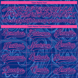 Custom Royal Pink-White 3D Splash Art Hockey Lace Neck Jersey