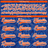 Custom Royal Orange-White 3D Splash Art Hockey Lace Neck Jersey