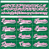 Custom Kelly Green White-Pink 3D Splash Art Hockey Lace Neck Jersey