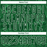 Custom Green Old Gold-White 3D Splash Art Hockey Lace Neck Jersey