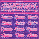 Custom Purple Pink-White 3D Splash Art Hockey Lace Neck Jersey