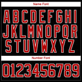Custom Red Black-White 3D Pattern Geometric Shape Hockey Lace Neck Jersey