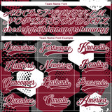 Custom Crimson Black-White 3D Pattern Geometric Shape Hockey Lace Neck Jersey
