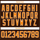Custom Bay Orange Brown-White 3D Pattern Geometric Shape Hockey Lace Neck Jersey