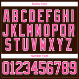Custom Pink Brown-White 3D Pattern Geometric Shape Hockey Lace Neck Jersey