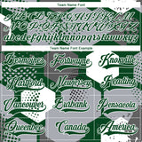 Custom Gray Green-White 3D Pattern Geometric Shape Hockey Lace Neck Jersey