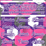 Custom Pink Purple-White 3D Pattern Geometric Shape Hockey Lace Neck Jersey