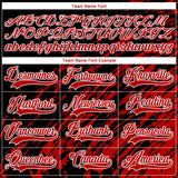 Custom Black Red-White 3D Splash Art Hockey Lace Neck Jersey