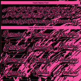 Custom Black Pink-White 3D Splash Art Hockey Lace Neck Jersey