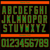 Custom Black Grass Green Orange-White 3D Splash Art Hockey Lace Neck Jersey